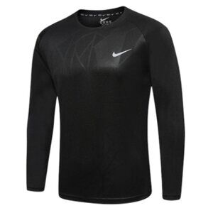 Nike Dri-Fit geometric pattern long sleeve shirt black men's size XXL